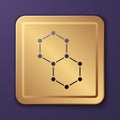 Purple Chemical formula icon isolated on purple background. Abstract hexagon for innovation medicine, health, research