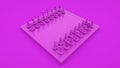 Purple chess, concept of business strategy and tactic battle, success, victory. 3d rendering