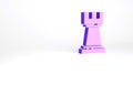 Purple Chess icon isolated on white background. Business strategy. Game, management, finance. Minimalism concept. 3d