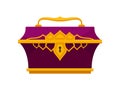 Purple chest on white background. Vector illustration. Royalty Free Stock Photo