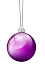 Purple christmas ball isolated Royalty Free Stock Photo