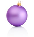 Purple christmas ball Isolated on white background Royalty Free Stock Photo