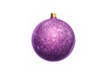 Purple christmas ball isolated on white background. Christmas decorations, ornaments on the Christmas tree Royalty Free Stock Photo