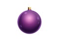 Purple christmas ball isolated on white background. Christmas decorations, ornaments on the Christmas tree Royalty Free Stock Photo