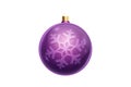 Purple christmas ball isolated on white background. Christmas decorations, ornaments on the Christmas tree Royalty Free Stock Photo