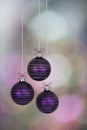 Purple christmas baubles Royalty Free Stock Photo
