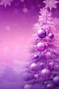 Purple christmas baubles and tree on purple background, created using generative ai technology Royalty Free Stock Photo