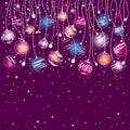 Purple christmas card, vector Royalty Free Stock Photo