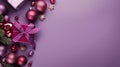 Purple Christmas Decorations On Matte Background - Festive And Vibrant