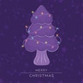 Purple christmas tree Merry christmas card Vector Royalty Free Stock Photo