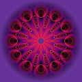 Purple circle mandala in optical art style for spiritual training and meditation Royalty Free Stock Photo