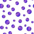 Purple circles seamless pattern on white background Royalty Free Stock Photo