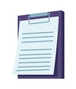 purple clipboard with document