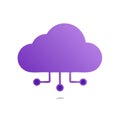 Purple cloud computing network illustration showing data links and connections Royalty Free Stock Photo