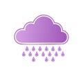 Purple cloud with rain drops vector illustration isolated weather icon Royalty Free Stock Photo