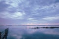 Purple sunset on Lake Monroe at the boat ramp in Deltona, Florida Royalty Free Stock Photo