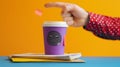 The purple coffee cup.AI generated image Royalty Free Stock Photo
