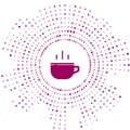 Purple Coffee cup icon isolated on white background. Tea cup. Hot drink coffee. Abstract circle random dots. Vector Royalty Free Stock Photo