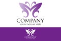 Purple Color Beautiful Abstract Butterfly Concept Logo Design Royalty Free Stock Photo