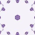 Purple color flowers art texture on zikzak pattern for tile printings. Royalty Free Stock Photo