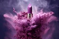 Purple color lipstick with powder explosion