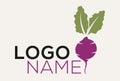 Purple Color Onion Tuber Root Logo Design