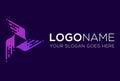 Purple Color Simple Fast triangle Logo Design