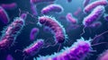 purple colored bacterium rod monoculture Escherichia coli Royalty Free Stock Photo