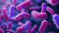 purple colored bacterium rod monoculture Escherichia coli Royalty Free Stock Photo