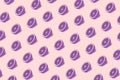 Purple Colored Lemon Slices Pattern On Light Color Background