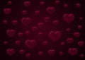 Purple coloured hearts background wallpaper design