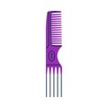 Purple Comb as Professional Hairdressing Tool and Accessory for Hairdo Vector Illustration