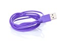 Purple computer cable Royalty Free Stock Photo