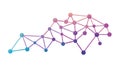 Purple Connected Dots Abstract Network Data Graphic, vector design Generative AI Royalty Free Stock Photo