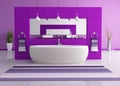 Purple contemporary bathroom