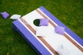 Purple Cornhole Bean Bag Toss Game