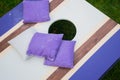 Purple Cornhole Bean Bag Toss Game