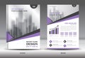 Purple Cover Annual report brochure flyer template creative