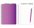 Purple cover notebook Royalty Free Stock Photo