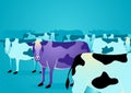 Purple cow stand out from ordinary cows