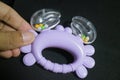 Purple crab toy with small balls inside Royalty Free Stock Photo