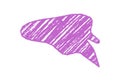 Purple Crayon Wavy Speech Bubble Sketch Royalty Free Stock Photo