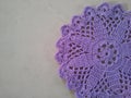 Purple crochet doily Royalty Free Stock Photo