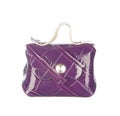 Purple crocodile leather bag isolated on white Royalty Free Stock Photo