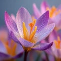 Purple Crocus Blossom with Dewdrops Royalty Free Stock Photo