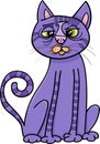 Purple cross eyed cat cartoon