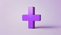 A purple cross on a white background