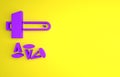 Purple Crucifixion of Jesus Christ icon isolated on yellow background. Hammer and old nails. Good Friday, Passion of Royalty Free Stock Photo