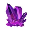 Purple crystal cluster cartoon vector style