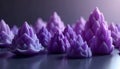 Purple Crystal Formations: A Close-Up View of Intricate 3D-Printed Structures